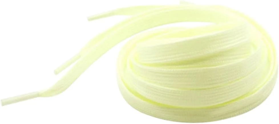BESPORTBLE 1Pairs Glow Dark Shoelaces Luminous Athletic Flat Shoe Laces for Sneakers and Sports Light Yellow for Night Running and Party Decoration