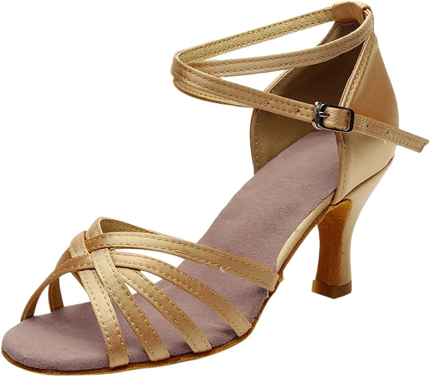 Chunky Heel Sandals for Women Open Toe Ankle Strap Strappy Heels Wedding Party Dress Shoes