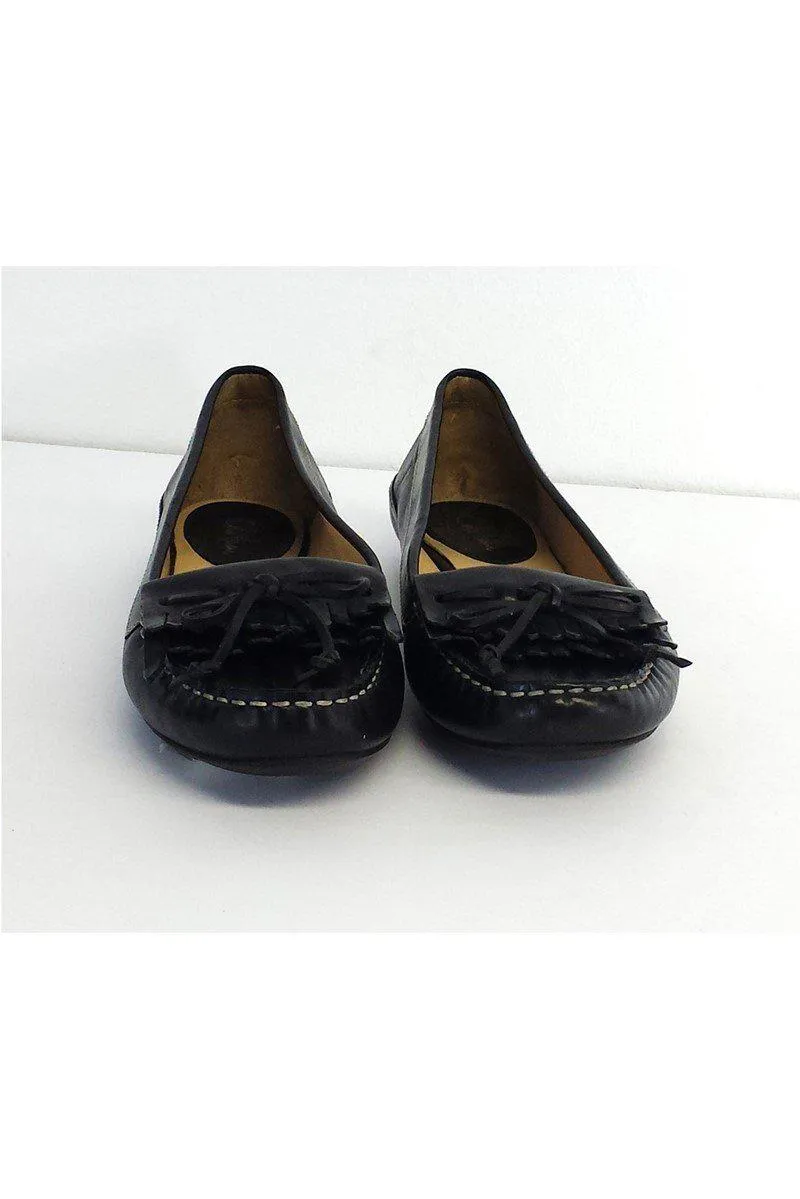 Cole Haan - Black Leather Fringe Loafers Sz 7