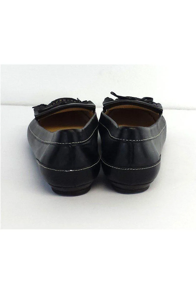 Cole Haan - Black Leather Fringe Loafers Sz 7