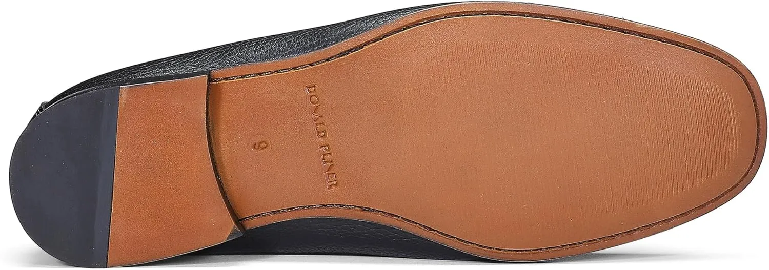 Donald Pliner Donnie Mens Slip-On Loafer - Stacked Heel  Classic Dress Loafers for Men, Memory Foam Insole, Slip-On Shoes for Men, Comfortable Dress Shoes