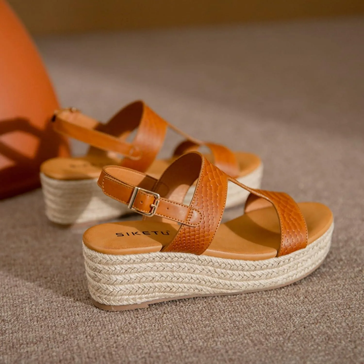 Espadrilles Wedges Sandals for Women Summer Platform Comfortable Low Wedges Sandal Arch Support Casual Sandals