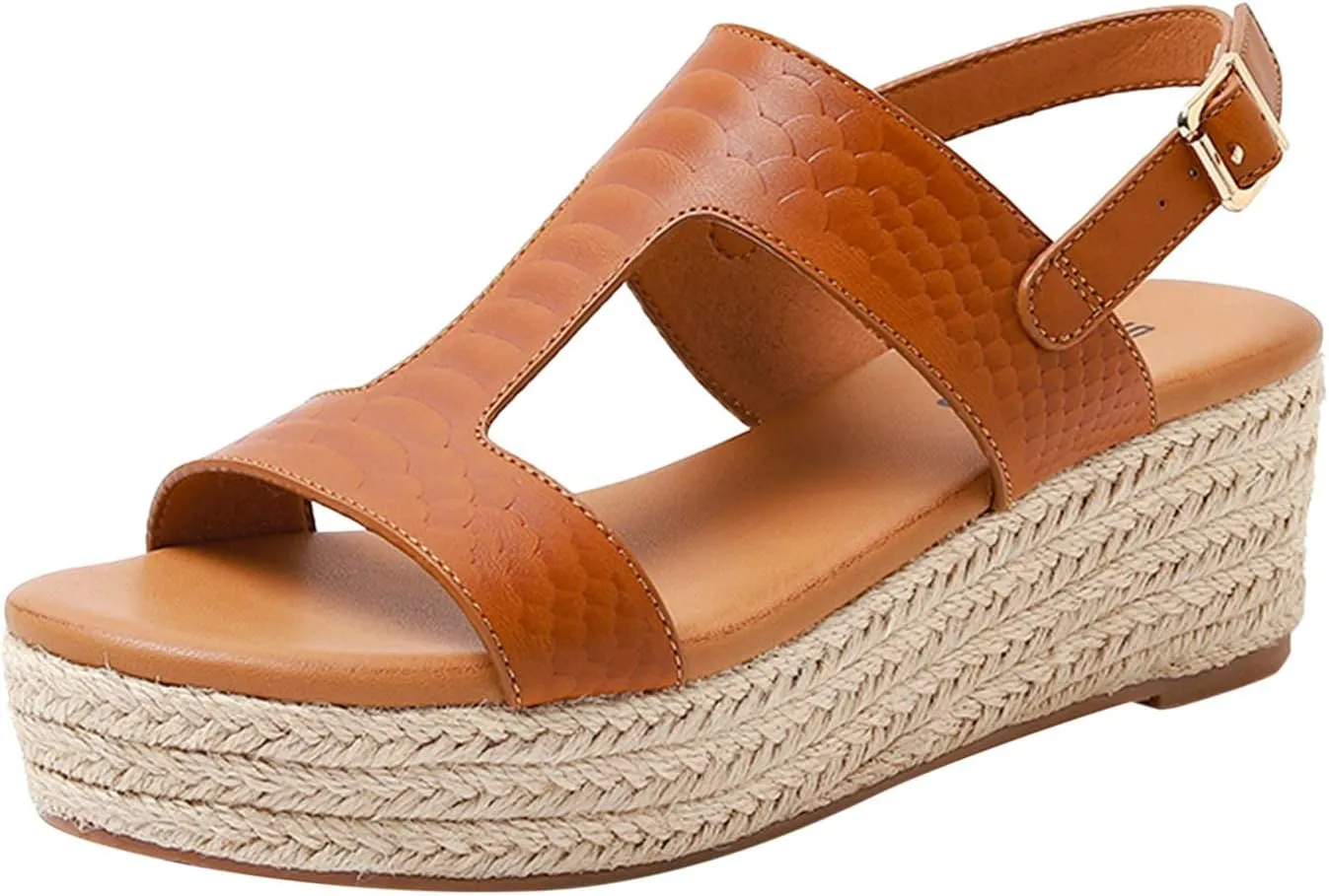 Espadrilles Wedges Sandals for Women Summer Platform Comfortable Low Wedges Sandal Arch Support Casual Sandals