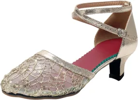 High Heel Sandals for Women Open Toe Square Toe Strappy Ankle Strap Chunky Heel Dress Shoes