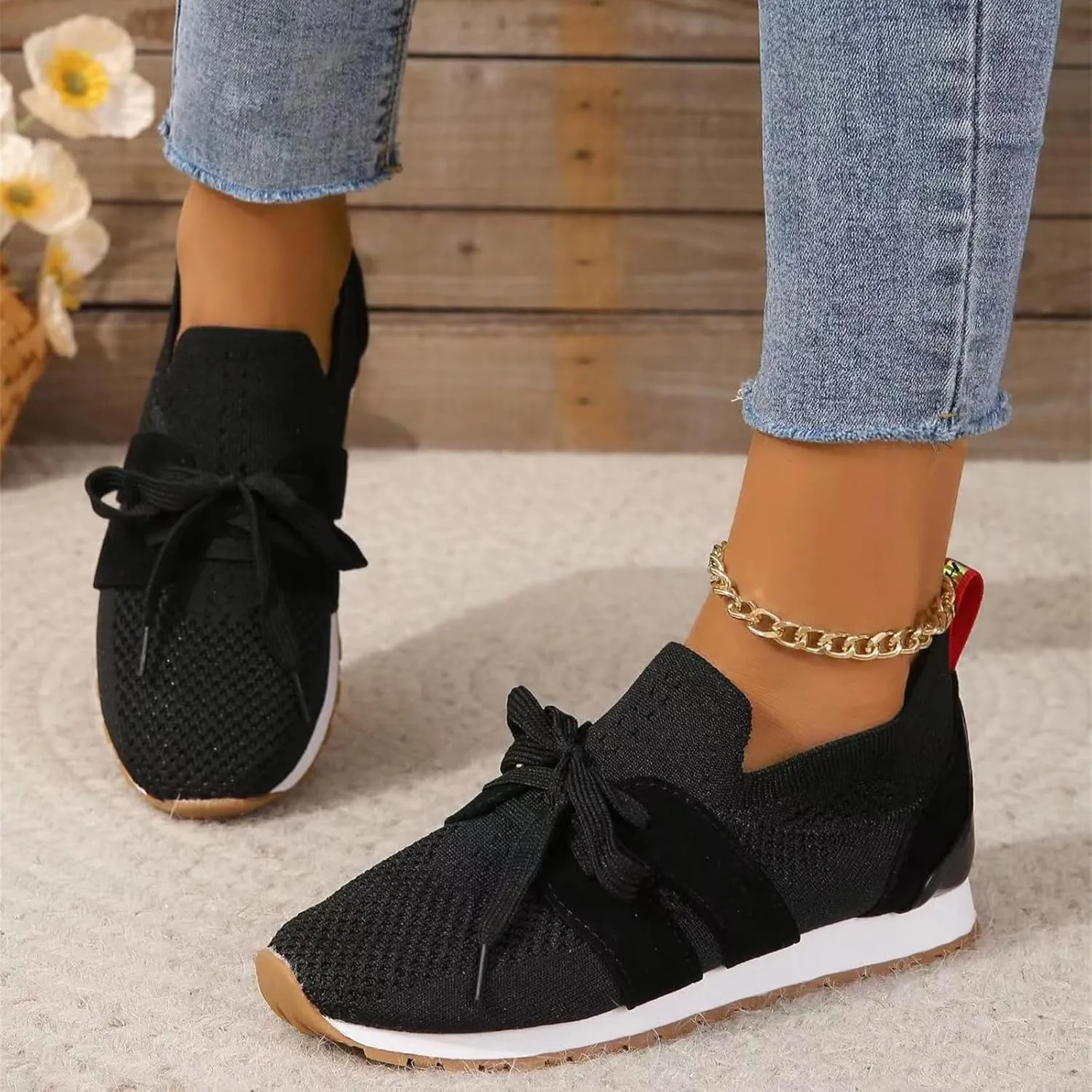 Lausiuoe Slip On Sneakers Women Arch Support Running Walking Shoes Lightweight Gym Workout Mesh Tennis Fashion Sneakers 2025