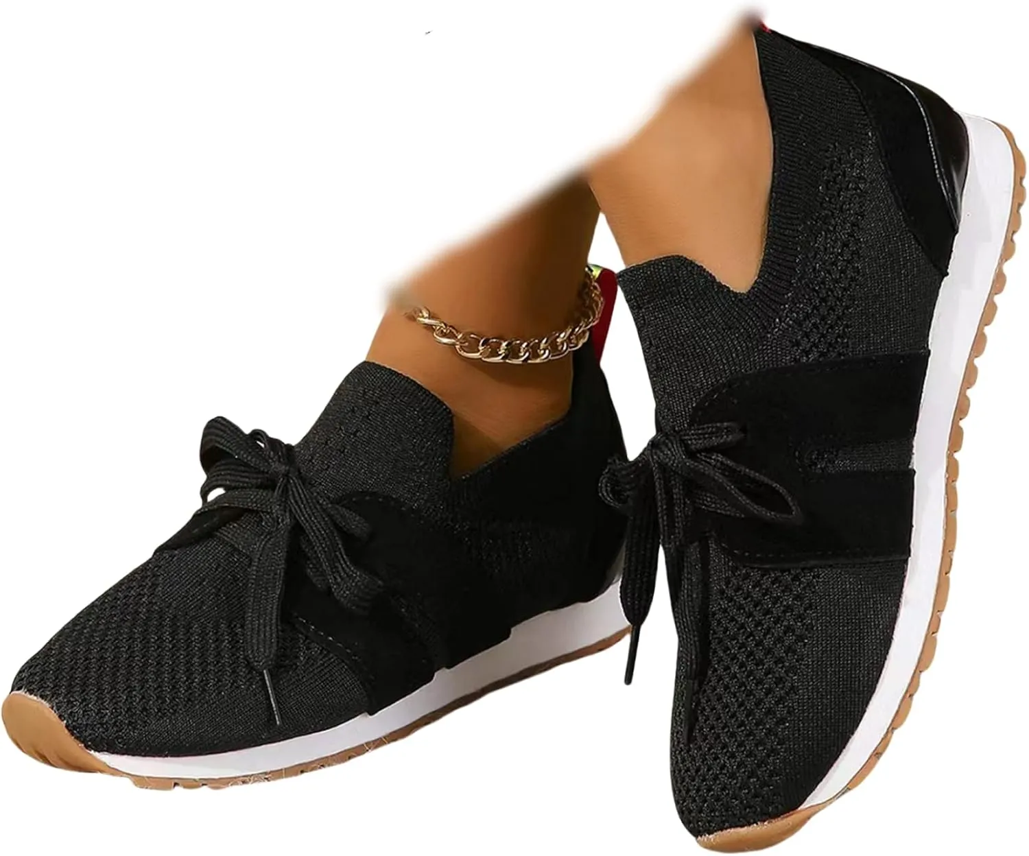 Lausiuoe Slip On Sneakers Women Arch Support Running Walking Shoes Lightweight Gym Workout Mesh Tennis Fashion Sneakers 2025