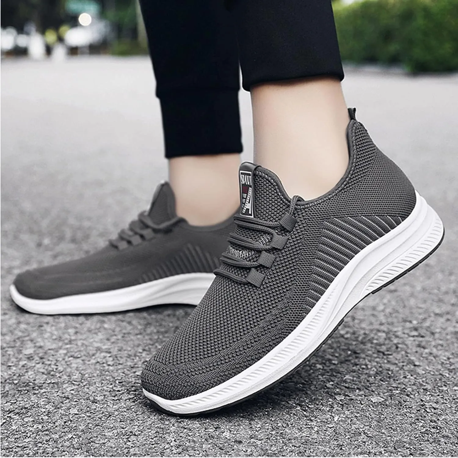 Mens Loafers & Slip-Ons Men Autumn and Winter Comfortable Fashion Lightweight Breathable Soft Solid Color Slip On
