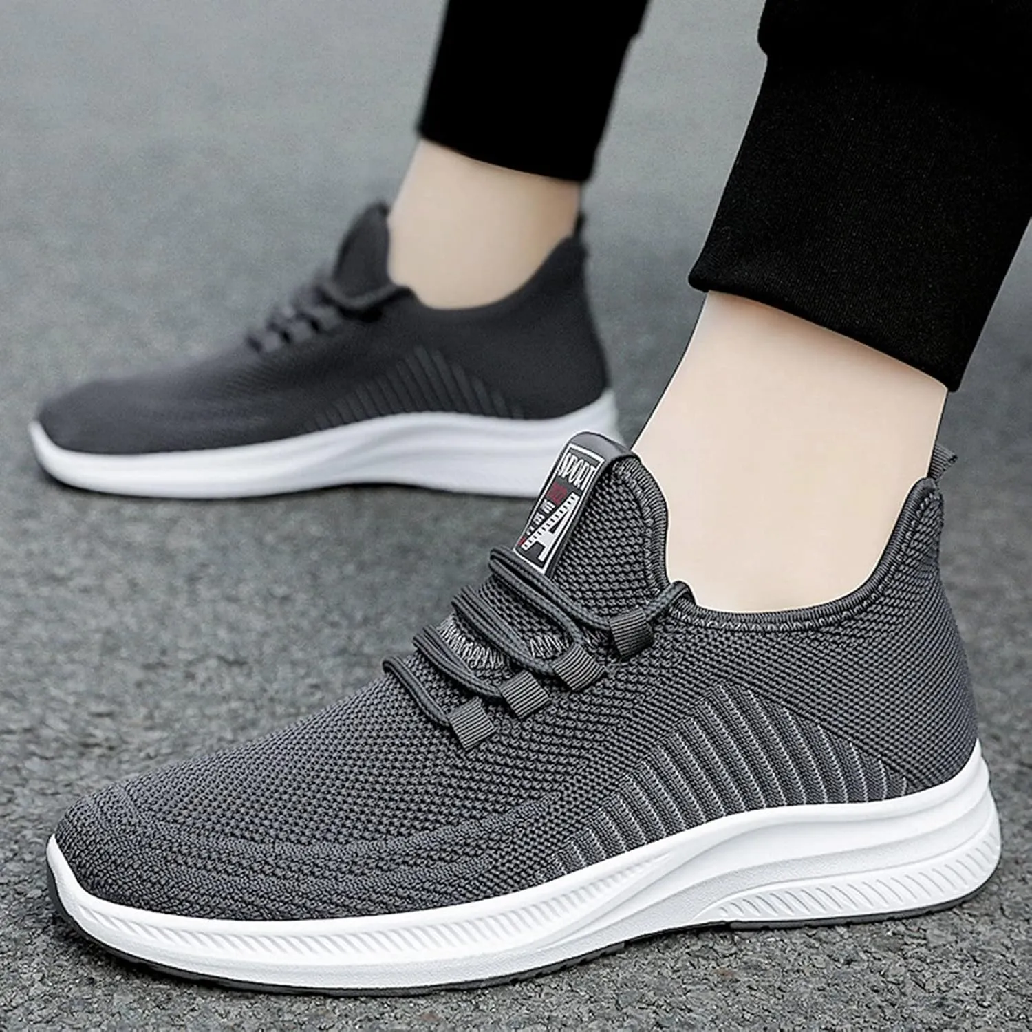 Mens Loafers & Slip-Ons Men Autumn and Winter Comfortable Fashion Lightweight Breathable Soft Solid Color Slip On