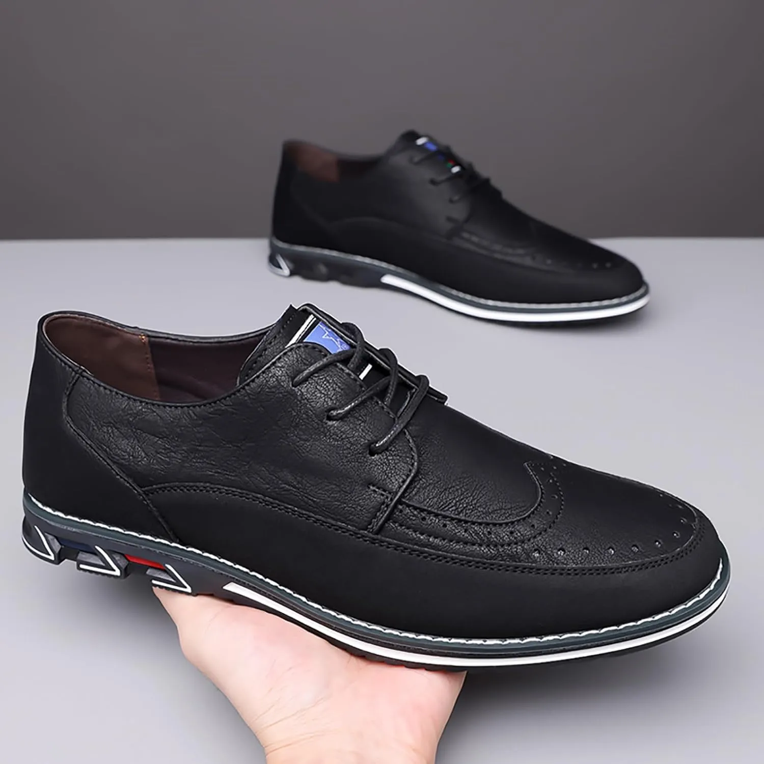 Men's Oxford Shoes Classic Leather Loafers with Business Casual Style Anti-Slip and wear-Resistant Design
