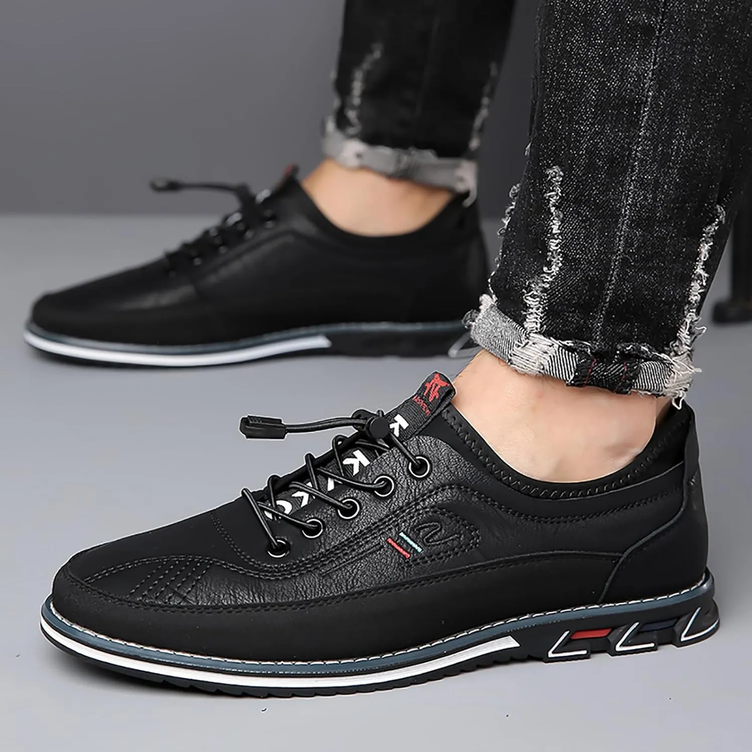 Men's Oxford Shoes Classic Leather Loafers with Business Casual Style Anti-Slip and wear-Resistant Design