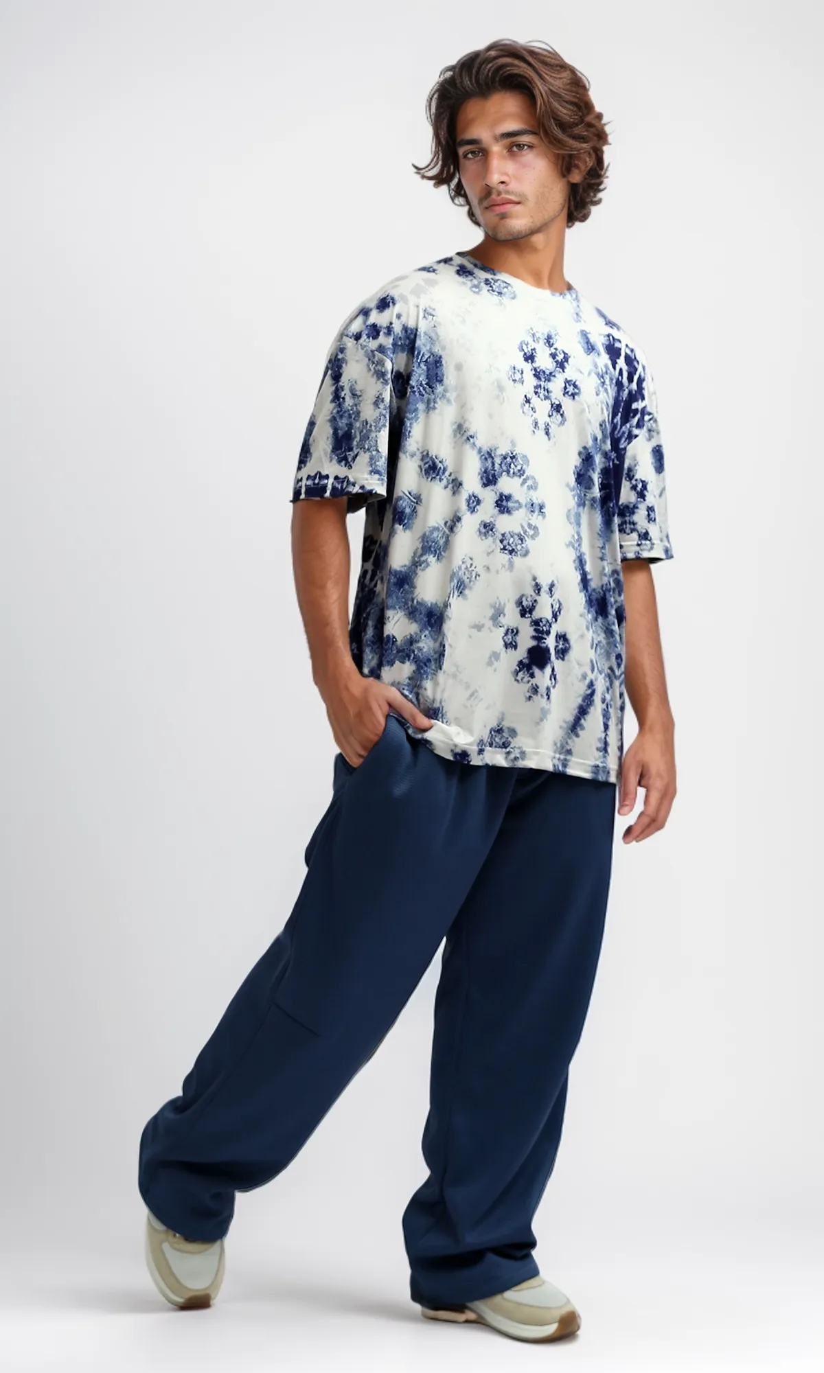 O182818 Round Neck Slip On Multicolour Patterned Tee