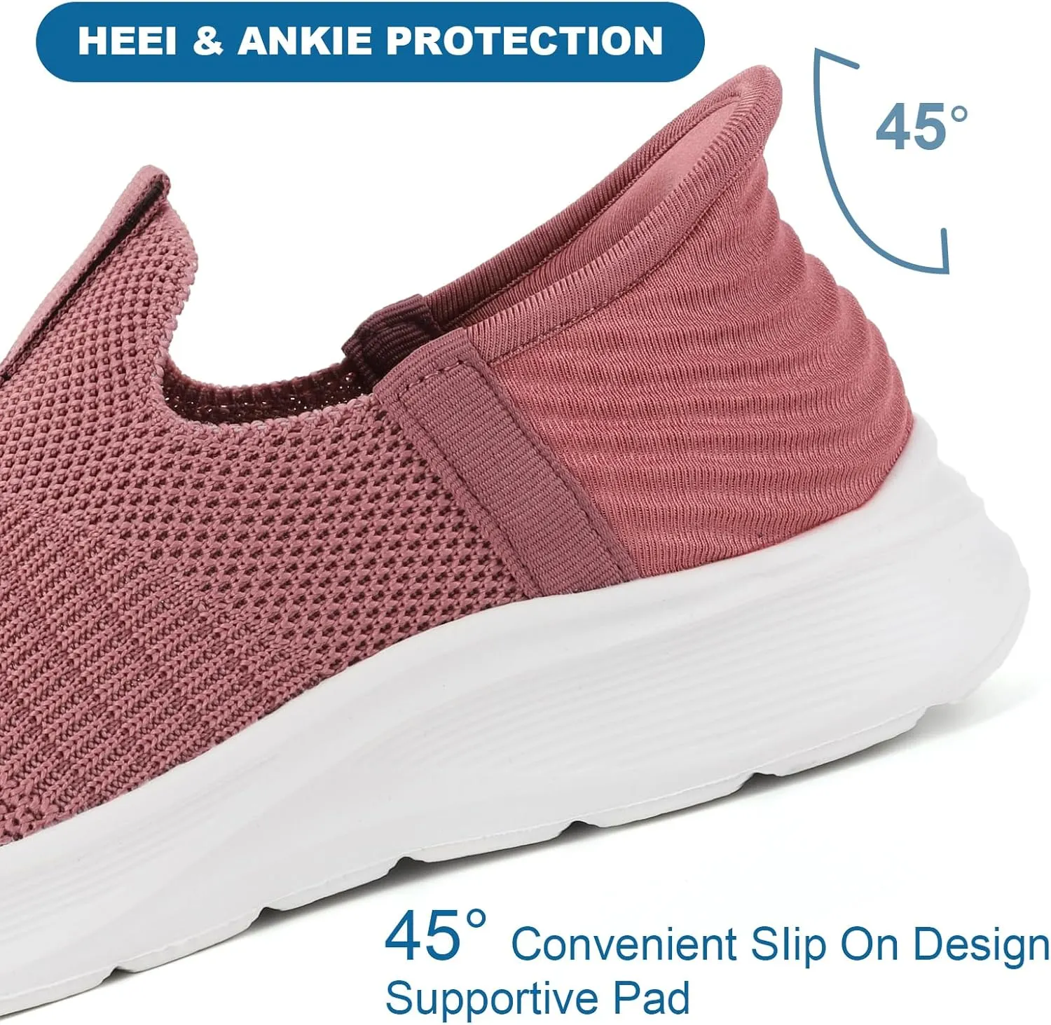 Orgone Slip On Sneakers for Women, Womens Hands Free Slip On Running Shoes Non Slip Walking Shoes Lightweight Gym Workout Shoes Breathable Fashion Sneakers