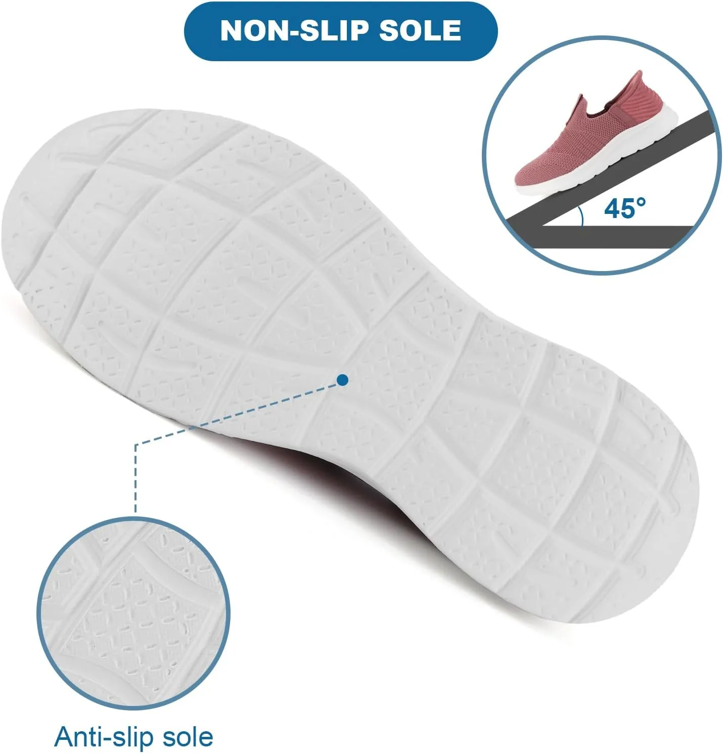 Orgone Slip On Sneakers for Women, Womens Hands Free Slip On Running Shoes Non Slip Walking Shoes Lightweight Gym Workout Shoes Breathable Fashion Sneakers