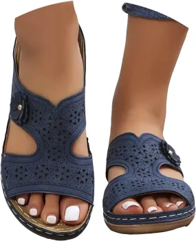 Orthopedic Sandals for Women: Slip On Dressy Summer Comfortable Wedge Sandals Lightweight Walking Sandals with Arch Support