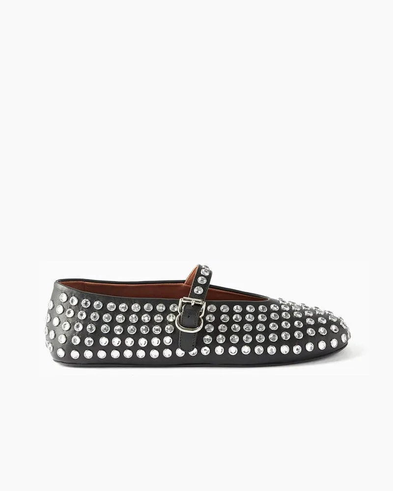 Rhinestone Flats Crystal Studded Mary Jane Loafers