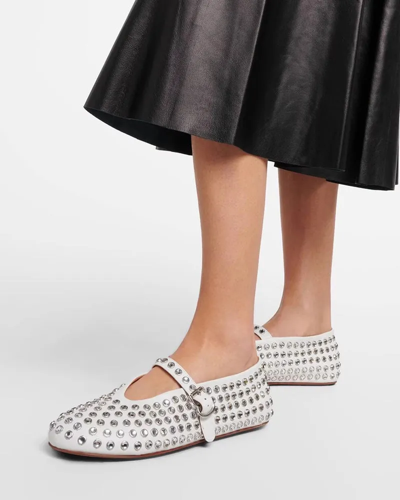 Rhinestone Flats Crystal Studded Mary Jane Loafers