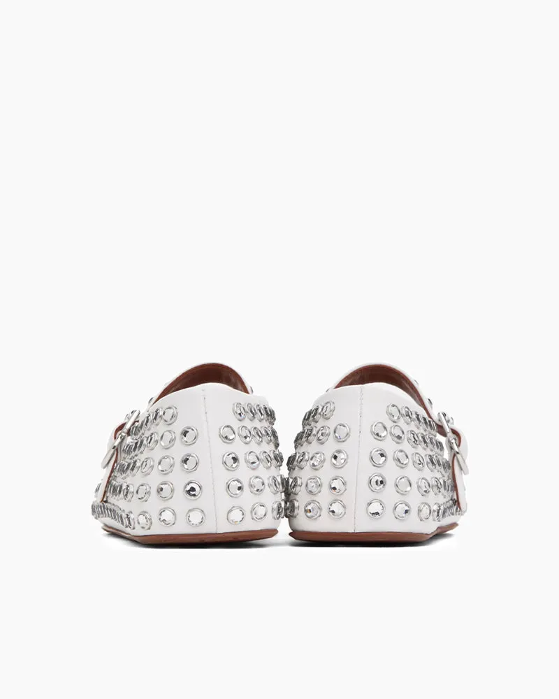 Rhinestone Flats Crystal Studded Mary Jane Loafers