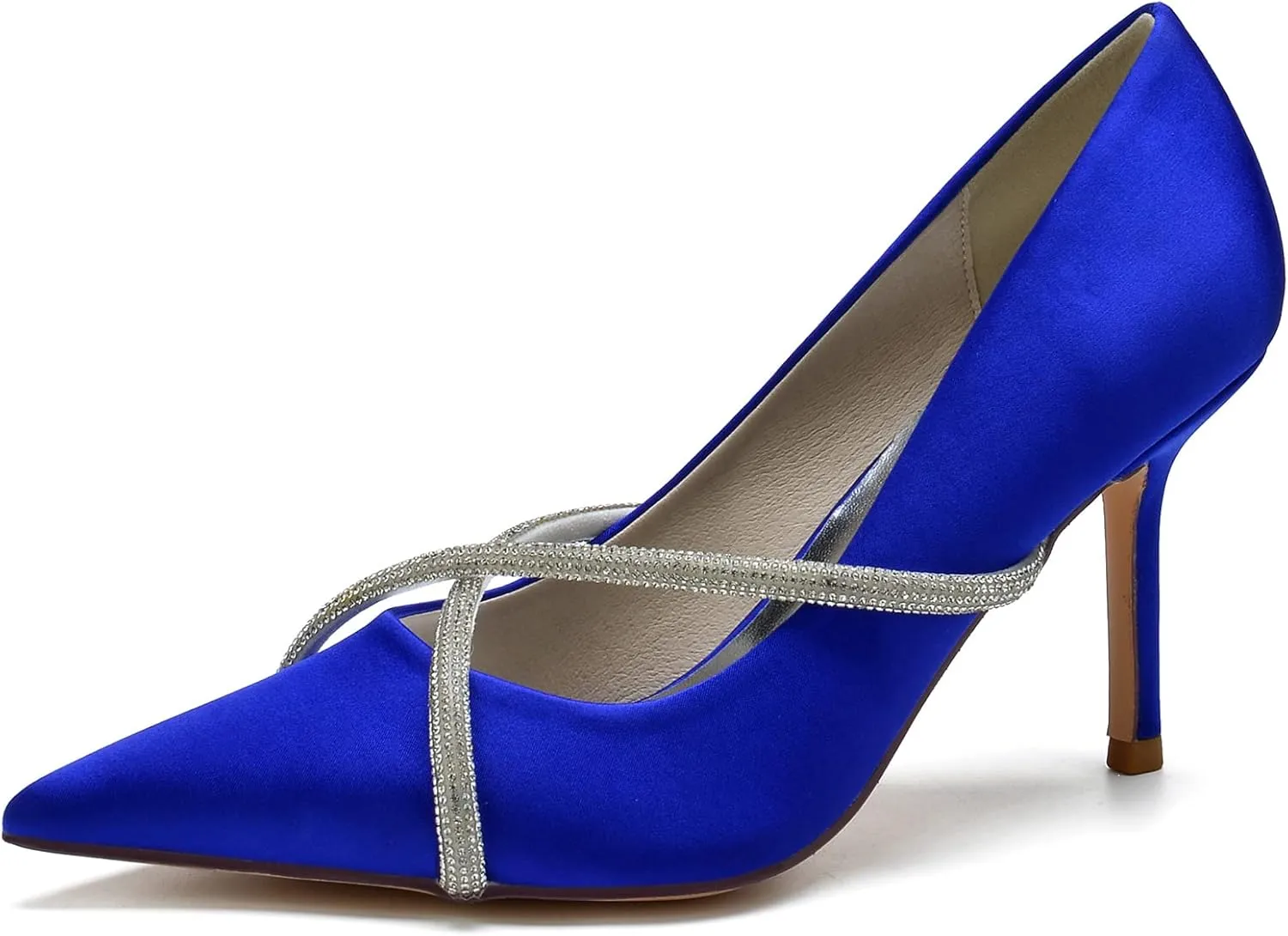 Women's Classic Closed Pointed Toe Stiletto High Heels Pumps Shoes for Party Evening Wedding,Royal Blue,12
