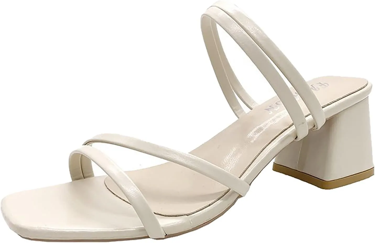 Womens Wedding Shoes Open Toe Strappy Heels Chunky Block Heel Ankle Strap Sandals